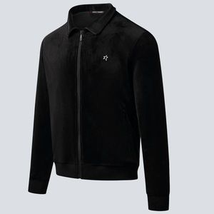 Perfect Moment Black Velvet Tracksuit Jacket in Size Large